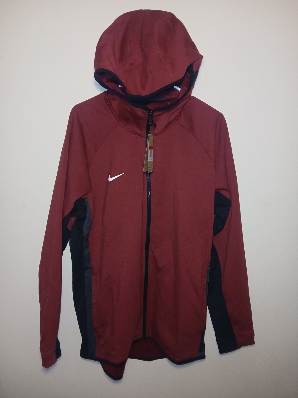 Nike Therma-Fit Showtime FD1132-661 Full Zip Maroon & Black Hoodie Jacket Mens
